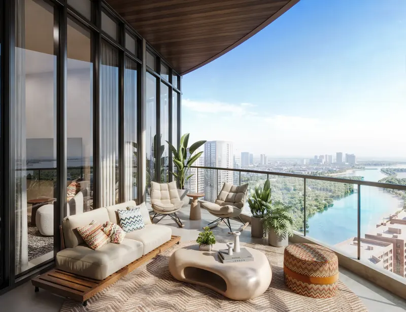 Balcony lounge with canal view