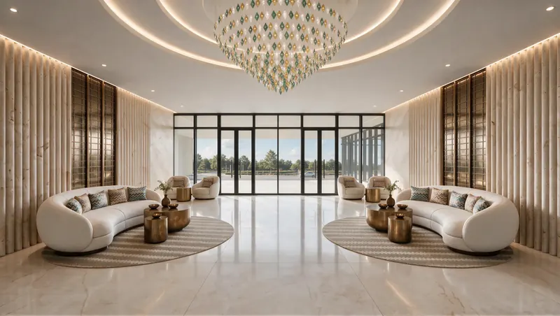 Double-height lobby lounge
